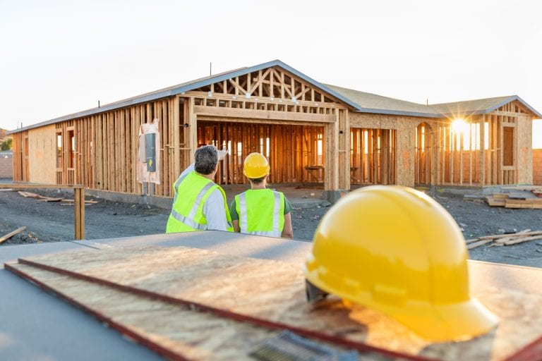 Exterior view of one of our homes under construction.